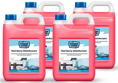 PowerChem 20L Red Berry DisinfectantAll Purpose Multi Surface Cleaner CleanerAntibacterialAntiviral from B&Q