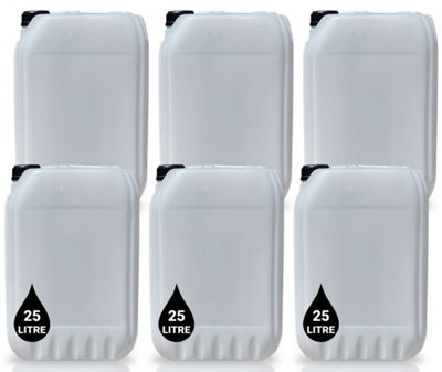 B&Q -  6 X 25L Plastic Water Container Jerry Can Un CertifiedFood GradeIdeal For OutdoorCampingEmergencyAnd Industrial Use