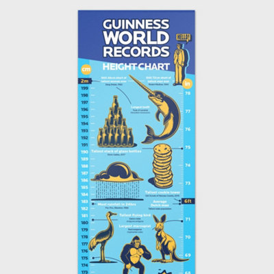 Guinness World Records 2026 Height Chart | Growth Chart For Kids | Educational Height Measurement | Wall Poster With Record Facts | Children's Wall Decor | Nursery Decor & Baby Gift | Stocking Fillers - Image 4