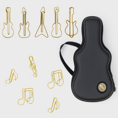 Suck Uk Rockstar Paper Clips Set With Music-Themed Clips And Rockstar Pencil Case Set from B&Q