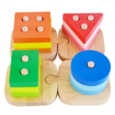 B&Q -  Wooden Shape Sorter Number Column Montessori Toy
