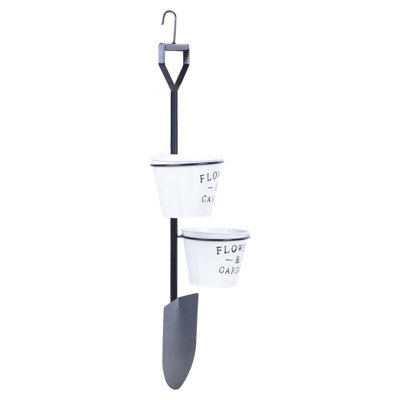Urbn-Living SpadeBlack Flower & Plant Pot Hanging Stand With Hooks from B&Q