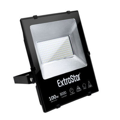 Extrastar 100W 8000Lm Led Floodlight Ip65, 6500K Daylight