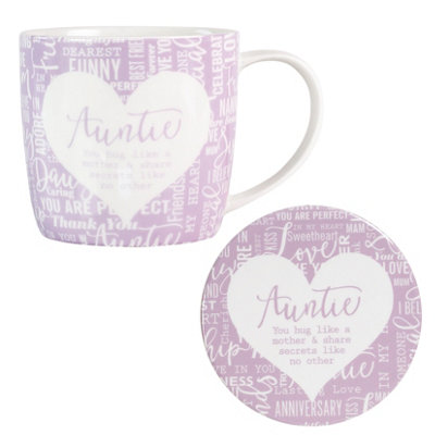 Said With Sentiment Mug & Coaster SetAuntie from B&Q