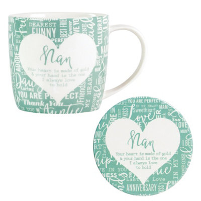 Said With Sentiment Mug & Coaster SetNan from B&Q