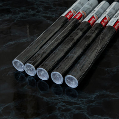 D-C-Fix Marble Black 67.5Cm X 2M (5 Rolls) Self-Adhesive Vinyl Wrap For Doors And Worktops from B&Q