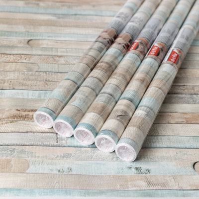 B&Q -  Rio Ocean 67.5Cm X 2M (5 Rolls) Self-Adhesive Vinyl Wrap For Doors And Worktops