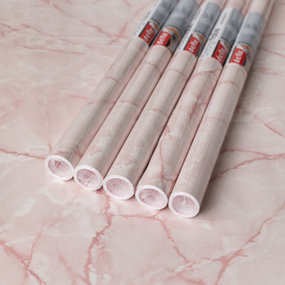 D-C-Fix Marble Pink 67.5Cm X 2M (5 Rolls) Self-Adhesive Vinyl Wrap For Doors And Worktops from B&Q