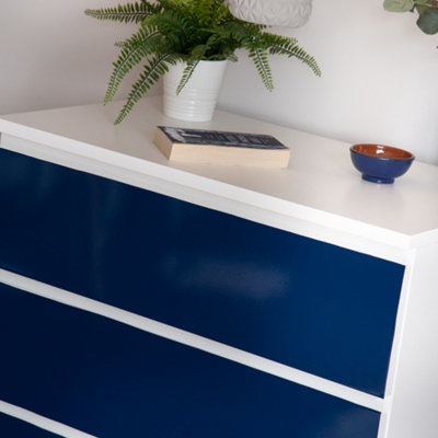 B&Q -  Glossy Navy Blue 45Cm X 5M Self-Adhesive Vinyl Wrap For Doors And Furniture