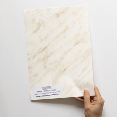 D-C-Fix Marble Carrara Beige A4 Sample Self-Adhesive Vinyl Wrap For Doors And Worktops from B&Q