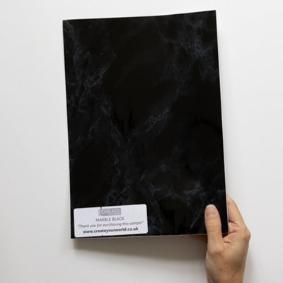 D-C-Fix Marble Black A4 Sample Self-Adhesive Vinyl Wrap For Doors And Worktops from B&Q