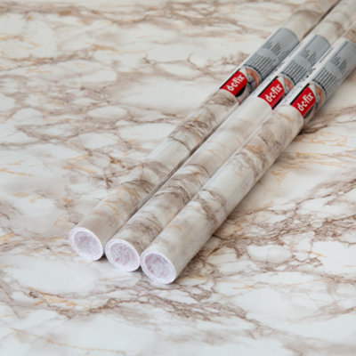 D-C-Fix Marble Cortes Brown 67.5Cm X 2M (3 Rolls) Self-Adhesive Vinyl Wrap For Doors And Worktops from B&Q