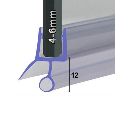 Shower Seal (UK) Ltd Shower Seal For Screens Doors Or PanelsFits 45 Or 6mm GlassSeals Gaps Up To 12mm1400mm LengthSeal002