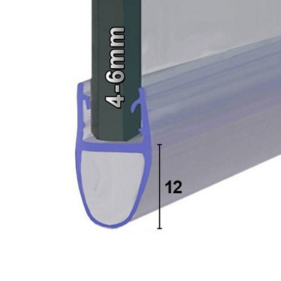 B&Q -  Shower Seal For ScreensDoors Or PanelsFits 45 Or 6mm GlassBubble Shape Seals Gaps Up To 12mm2000mm LengthSeal003
