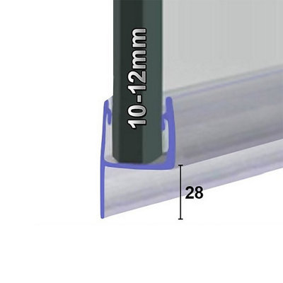 B&Q -  Shower Seal For Screens Doors Or PanelsFits 1011 Or 12mm GlassSeals Gaps Up To 28mm2000mm LengthSeal033