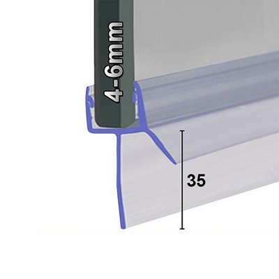 B&Q -  Shower Seal For Screens Doors Or PanelsFits 45 Or 6mm GlassSeals Gaps Up To 35mm2000mm LengthSeal041