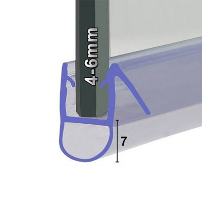 B&Q -  Shower Seal For Screens Doors Or PanelsFits 45 Or 6mm GlassBubble Seals Gaps Up To 7mm900mm LengthSeal011
