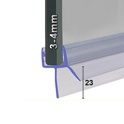 B&Q -  Shower Seal For Screens Doors Or PanelsFits 3 Or 4mm GlassSeals Gaps Up To 23mm900mm LengthSeal036