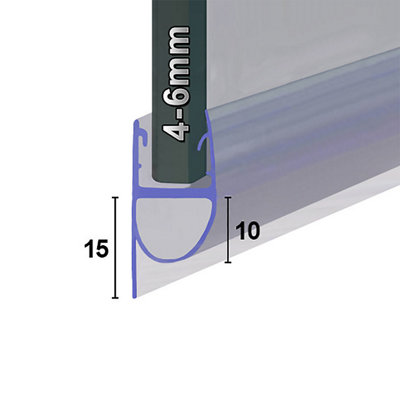 B&Q -  Shower Seal For Screens Doors Or PanelsFits 45 Or 6mm GlassSeals Gaps Up To 15mm2000mm LengthSeal047