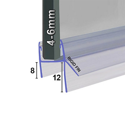 B&Q -  Shower Seal For Screens Doors Or PanelsFits 45 Or 6mm GlassSeals Gaps Up To 12mm900mm LengthSeal049