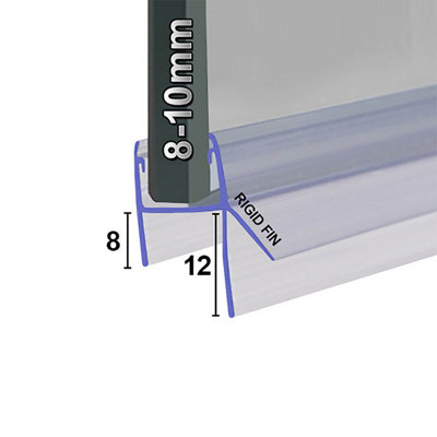 B&Q -  Shower Seal For Screens Doors Or PanelsFits 89 Or 10mm GlassSeals Gaps Up To 12mm900mm LengthSeal050