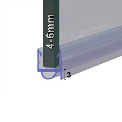 B&Q -  Shower Seal For Screens Doors Or PanelsFits 45 Or 6mm GlassSeals Gaps Up To 3mm2000mm LengthSeal053