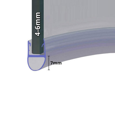 B&Q -  Pre Curved Shower Screen Door SealFits 45 Or 6mm GlassSeals Gaps Of Up To 7mm850mm LongSeal027
