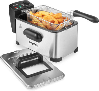 Emperial Deep Fat Fryer 3L Chip Pan Basket Oil Fry Stainless Steel2000W from B&Q
