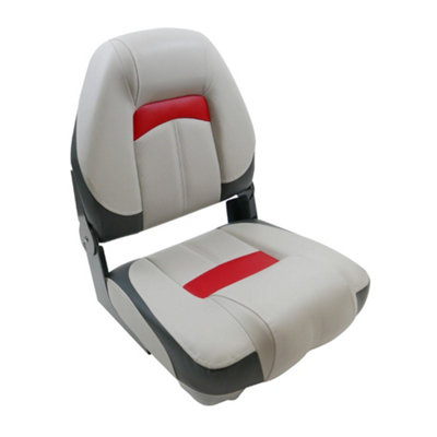 Premium High Back Qualifier Boat SeatGrey Charcoal Red StyleFor BoatYachtMarine Applications from B&Q