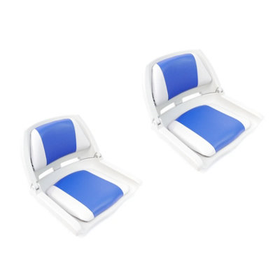 Pair Of Lightweight Folding Boat SeatsGrey Blue StyleFor BoatYachtMarine Applications from B&Q