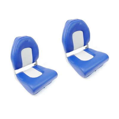 Pair Of High Back Boat SeatGrey Blue StyleFor BoatYachtMarine Applications from B&Q