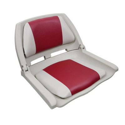 Lightweight Folding Boat SeatGrey Red StyleFor BoatYachtMarine Applications from B&Q