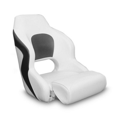 Captain's Bucket Flip-Up Bolster SeatWhite Grey StyleFor BoatYachtMarine Applications from B&Q