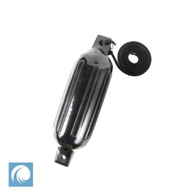 Heavy Duty Ribbed Fender Poly G220 InchBlackFor BoatYachtMarine Applications from B&Q