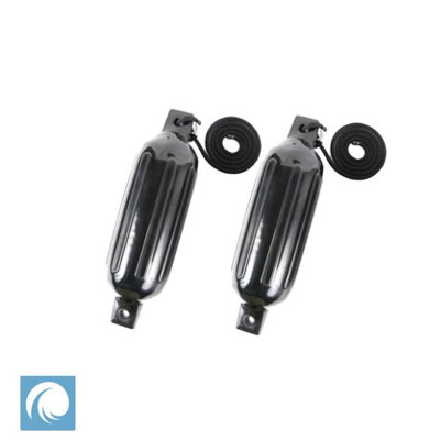 2 X Heavy Duty Ribbed Fender Poly G323 InchBlackFor BoatYachtMarine Applications from B&Q