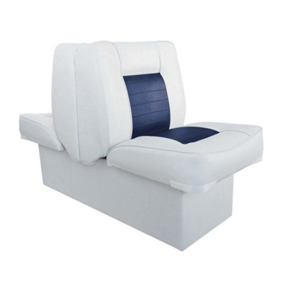 Back-To-Back Lounge Boat Yacht SeatWhite And BlueFor BoatYachtMarine Applications from B&Q