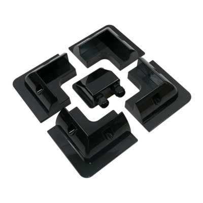 Solar Panel 4 Corner Bracket And Gland SetBlack from B&Q