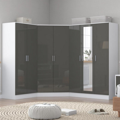 REFLECT Bundle 2 Door Corner + 3 Door + 2 Door Plain - Grey Gloss/White Matt - Image 7