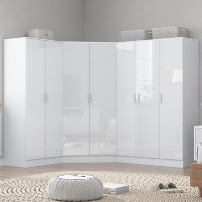 REFLECT Bundle 2 Door Corner + 3 Door + 2 Door Plain - White Gloss/White Matt - Image 7