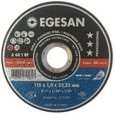 Abtec 115mm X 1mm X 22.2mm Egesan Cutting Discs. Per 25 Discs. from B&Q