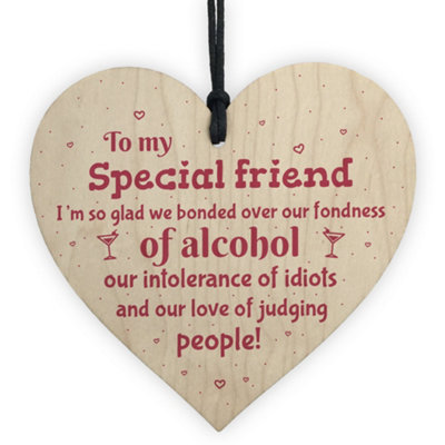 B&Q -  Handmade Special Friend Wooden Plaque Gift Friendship Funny Novelty Birthday Keepsake
