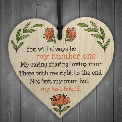Red Ocean Loving Mum Wooden Hanging Heart Sign Mothers Day Gifts Present For Mum Gift Idea from B&Q