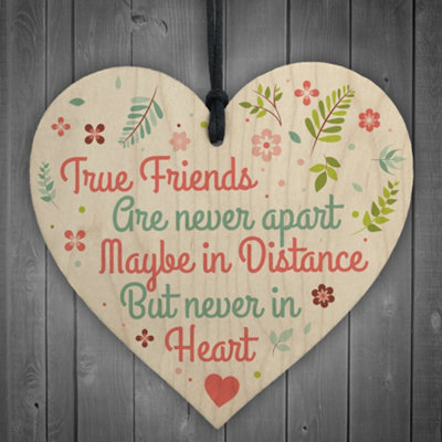 Red Ocean True Friends Friendship Sign Best Friend Plaque Shabby Chic Hanging Heart Gift Thank You from B&Q