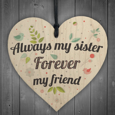 Red Ocean Friends Forever Friendship Sister Sign Best Friend Love Hanging Wall Plaque Thank You Gift from B&Q