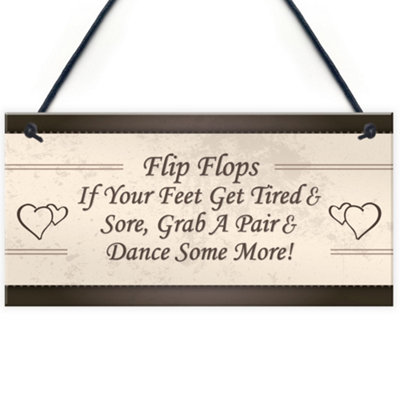 Red Ocean Wedding Reception Decor Flip Flop Grab A Pair And Dance Prop Hanging Plaque Mr Mrs Gift Sign Gift from B&Q