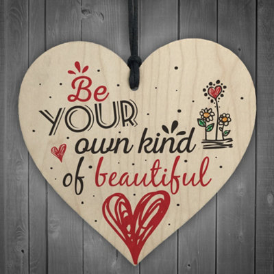 Red Ocean Own Kind Of Beautiful Stronger Inspirational Motivational Friendship Gifts Quote Sign Love Plaque from B&Q