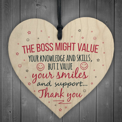 Red Ocean I Value You Colleague Wooden Hanging Heart Plaque Sign Friendship Friend Thank You Gift Plaque from B&Q