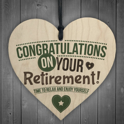 Red Ocean Congratulations Retirement Sign Novelty Fun Keepsake Leaving Work Present Friendship Grandparents Gift from B&Q