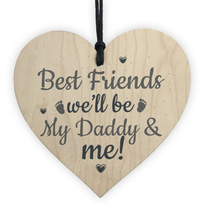 Red Ocean Gifts For Him Handmade Wooden Heart From Bump Gifts Dad Daddy Baby Son Daughter Birthday Card from B&Q