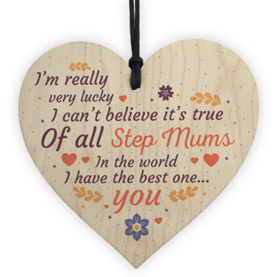 Red Ocean Handmade Best Stepmum Novelty Hanging Plaque Gifts For Mum Thank You Birthday Gifts from B&Q